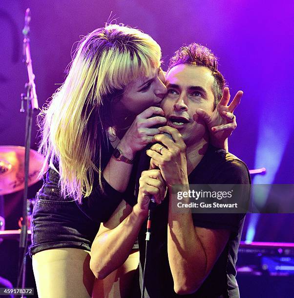 Chantal Claret and Jimmy Urine perform on stage at KOKO on November 10, 2014 in London, United Kingdom.