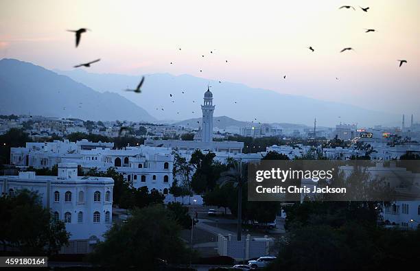 General view of the Muscat skyline on November 18, 2014 in Muscat, Oman. Prince Harry is on a three day visit to Oman before heading to Abu Dhabi to...
