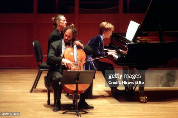 Chamber Music Society performing at Alice Tully Hall on Thursday night, October 27, 2000.This image:Gary Hoffman and Helene Grimaud performing...