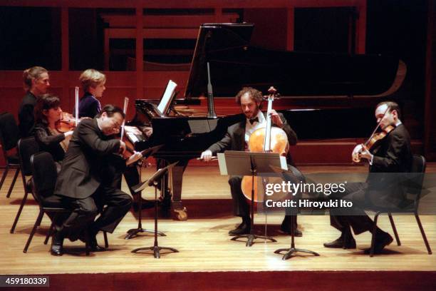 Chamber Music Society performing at Alice Tully Hall on Thursday night, October 27, 2000.This image:From left, Ani Kavafian, Helene Grimaud,...