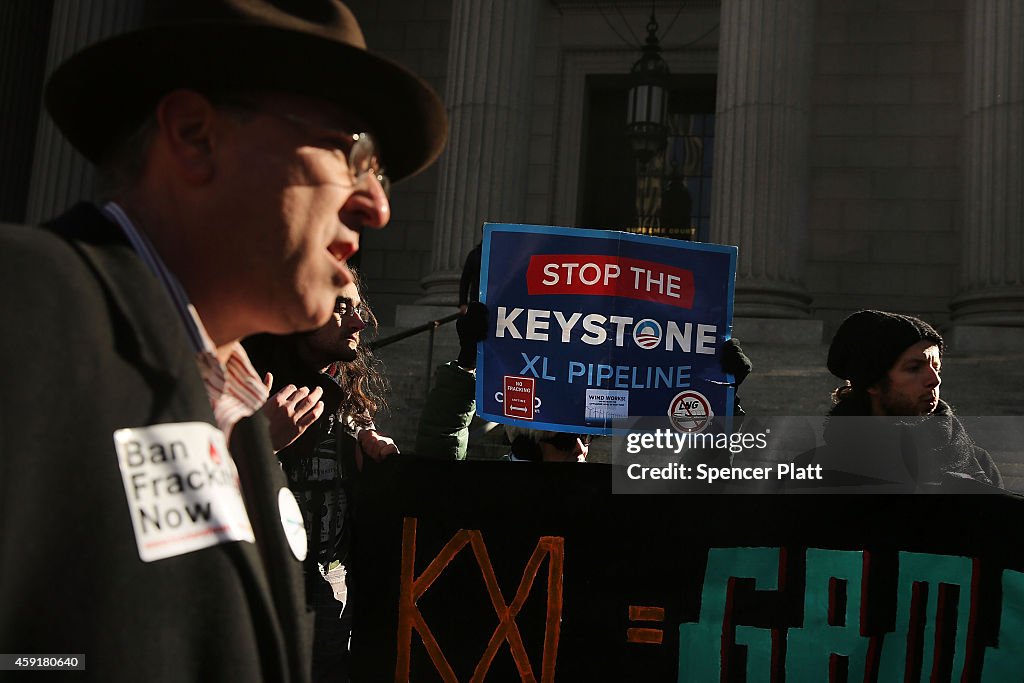 Activists In NYC Protest Against Keystone Pipeline Ahead Of Senate Vote