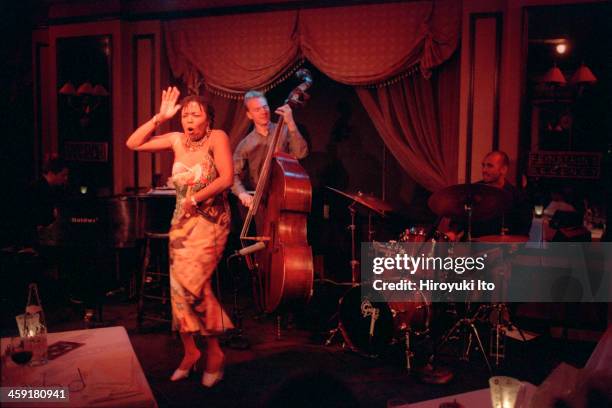 Dee Dee Bridgewater performing at Feinstein's at the Regency on Thursday night, September 28, 2000.This image:From left, Thierry Eliez, Dee Dee...