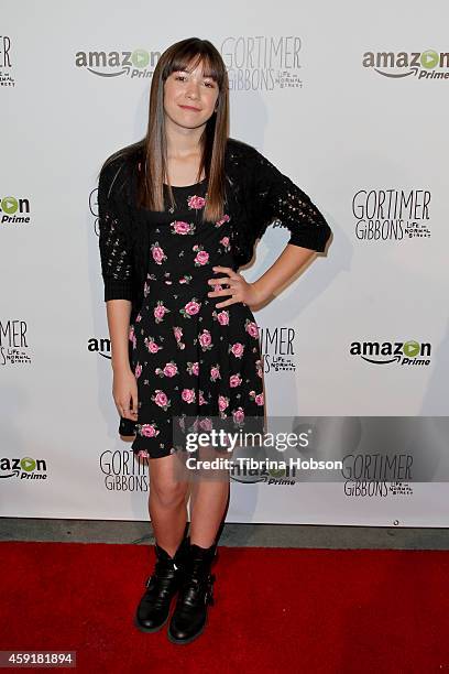 Grace Kaufman attends the screening of Amazon's 'Gortimer Gibbon's Life On Normal Street' at ArcLight Hollywood on November 17, 2014 in Hollywood,...