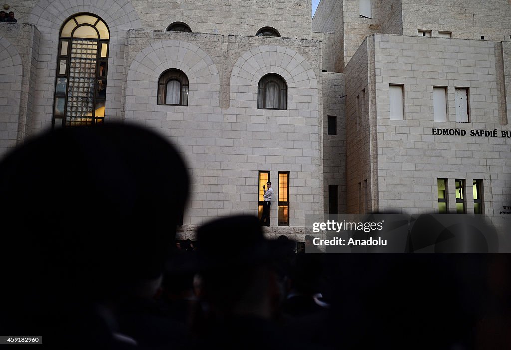 Funeral of three Israelis shot dead at a Synagogue in Jerusalem