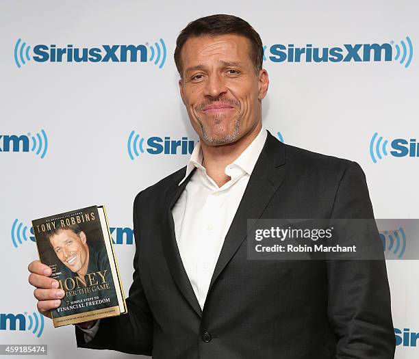 Tony Robbins vists at SiriusXM Studios on November 18, 2014 in New York City.