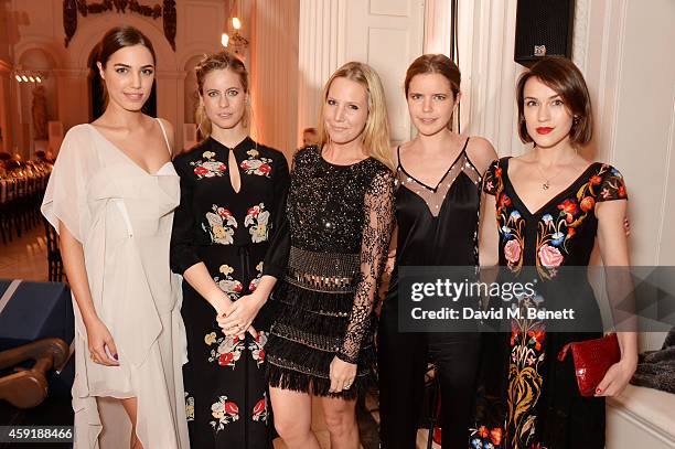 Amber Le Bon, Violet Henderson, Alice Naylor Leyland, Katie Readman and Ella Catliff attends the Sybarite Jewellery dinner hosted by Elena Perminova...