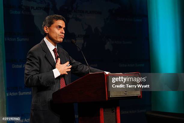 Journalist Fareed Zakaria speaks at the 2014 Global Action Summit at Music City Center on November 18, 2014 in Nashville, Tennessee.