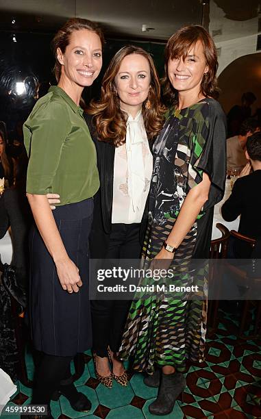 Christy Turlington Burns, PORTER Editor-in-Chief Lucy Yeomans and Yasmin Le Bon attend a dinner hosted by PORTER in honour of cover girl Christy...