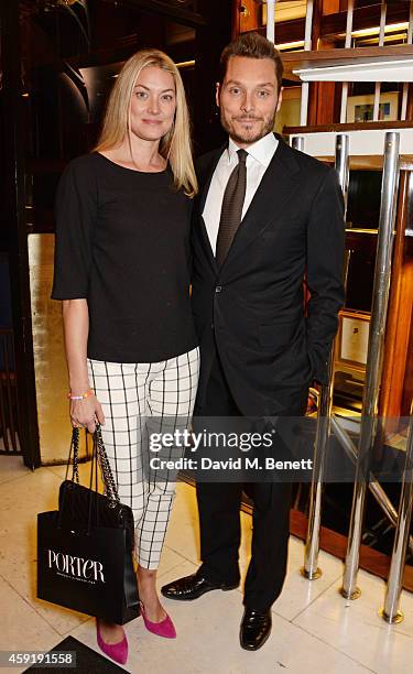 Heidi Bishop and Seb Bishop attend a dinner hosted by PORTER in honour of cover girl Christy Turlington Burns and her charity Every Mother Counts at...