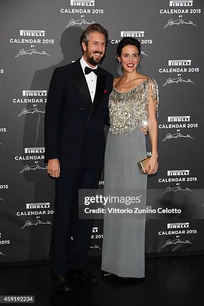 Anselmo Guerrieri Gonzaga and Ilaria Tronchetti attend the 2015 Pirelli Calendar Red Carpet on November 18, 2014 in Milan, Italy.