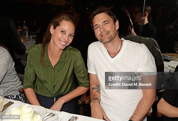 Christy Turlington Burns and Dougray Scott attend a dinner hosted by PORTER in honour of cover girl Christy Turlington Burns and her charity Every...