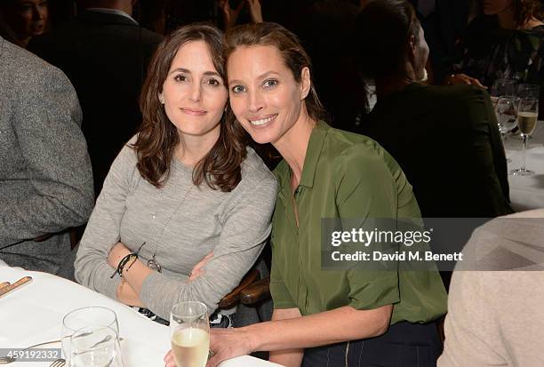 Tania Fares and Christy Turlington Burns attend a dinner hosted by PORTER in honour of cover girl Christy Turlington Burns and her charity Every...