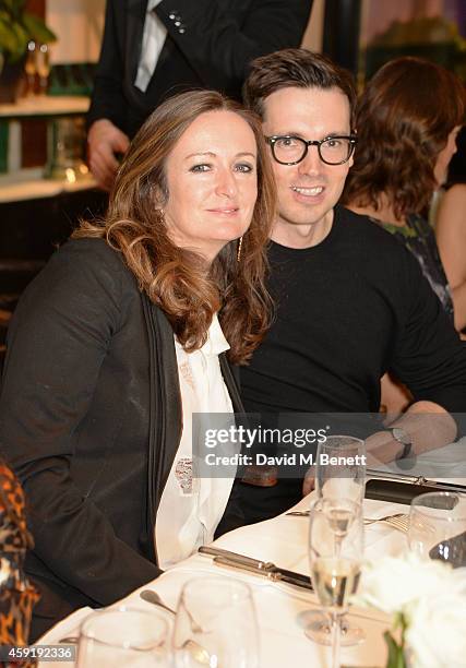 Editor-in-Chief Lucy Yeomans and Christopher Kane attend a dinner hosted by PORTER in honour of cover girl Christy Turlington Burns and her charity...