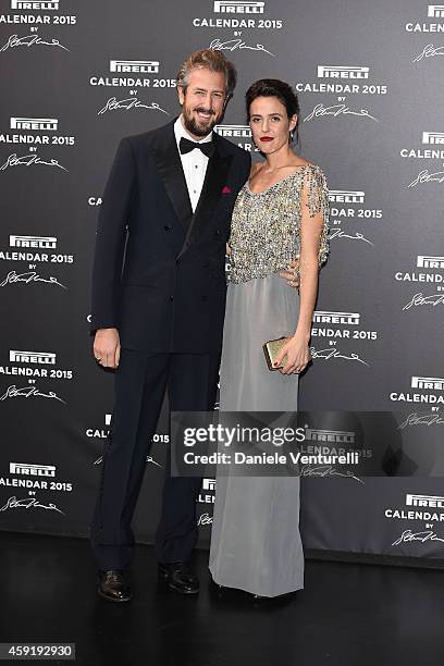 Anselmo Guerrieri Gonzaga and Ilaria Tronchetti attend the 2015 Pirelli Calendar Red Carpet on November 18, 2014 in Milan, Italy.