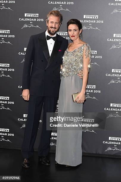 Anselmo Guerrieri Gonzaga and Ilaria Tronchetti attend the 2015 Pirelli Calendar Red Carpet on November 18, 2014 in Milan, Italy.