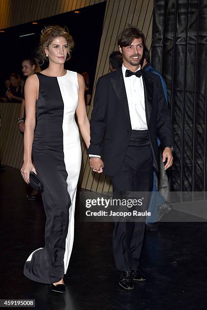 Giovanni Tronchetti Provera and Nicole Moellhausen attend the 2015 Pirelli Calendar Red Carpet on November 18, 2014 in Milan, Italy.