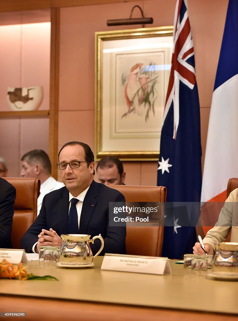 French President Francois Hollande Attends Meetings In Sydney And Canberra Following G20 Summit