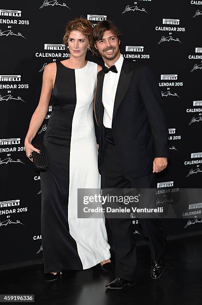 Giovanni Tronchetti Provera and Nicole Moellhausen attend the 2015 Pirelli Calendar Red Carpet on November 18, 2014 in Milan, Italy.