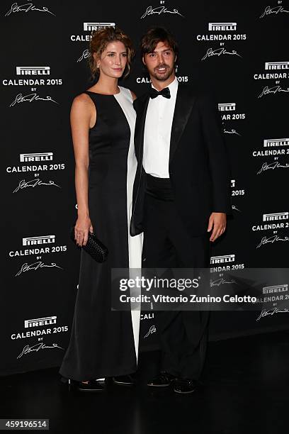 Giovanni Tronchetti Provera and Nicole Moellhausen attend the 2015 Pirelli Calendar Red Carpet on November 18, 2014 in Milan, Italy.