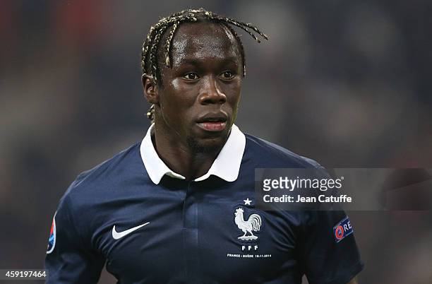 Bacary Sagna of France looks on during the international friendly match between France and Sweden at the Stade Velodrome on November 18, 2014 in...