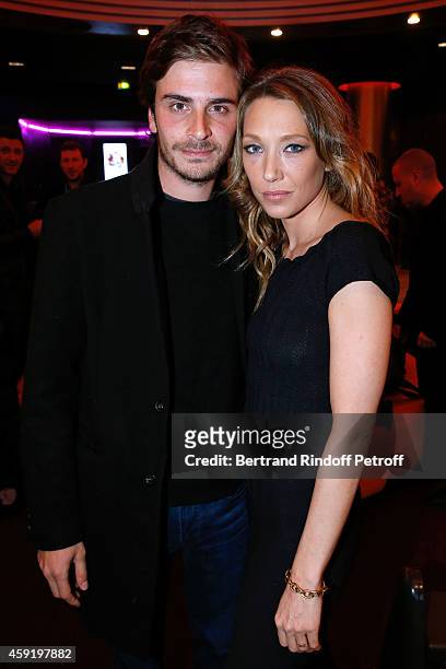 Son of drummer of Group Telephone and actress Marie Trintignant, actor of the movie Roman Kolinka and actress of the movie Laura Smet attend the...