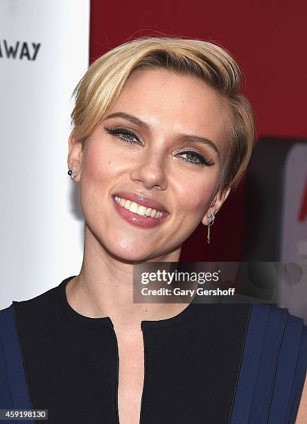 Scarlett Johansson attends the 2nd Annual Champions Of Rockaway Hurricane Sandy Benefit at Hudson Terrace on November 18, 2014 in New York City.