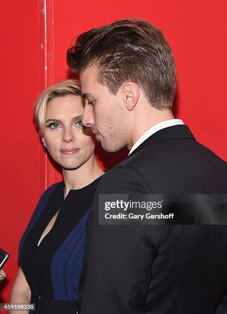 Scarlett Johansson and her brother Hunter Johansson attend the 2nd Annual Champions Of Rockaway Hurricane Sandy Benefit at Hudson Terrace on November...