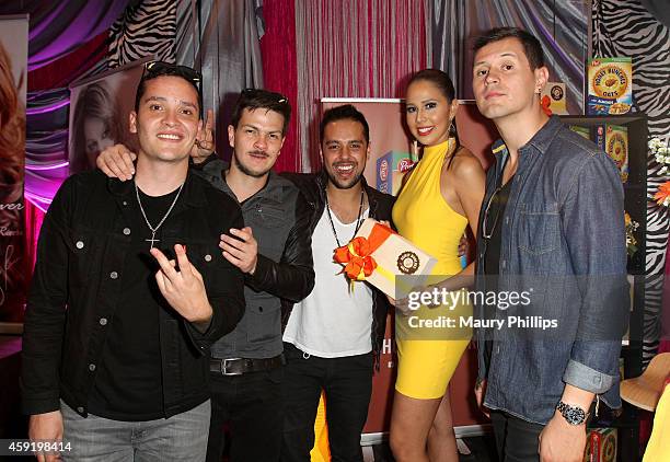 Musicians Diego Pulecio, Carlos Leongomez, Jaime Medina, Miss Republica Dominicana US 2014 Massiel Peguero and musician Jaime Valderrama of Don Tetto...