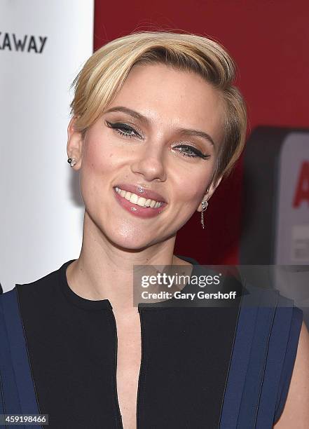 Scarlett Johansson attends the 2nd Annual Champions Of Rockaway Hurricane Sandy Benefit at Hudson Terrace on November 18, 2014 in New York City.