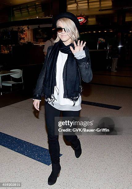 Julianne Hough is seen at Los Angeles International Airport on February 28, 2013 in Los Angeles, California.