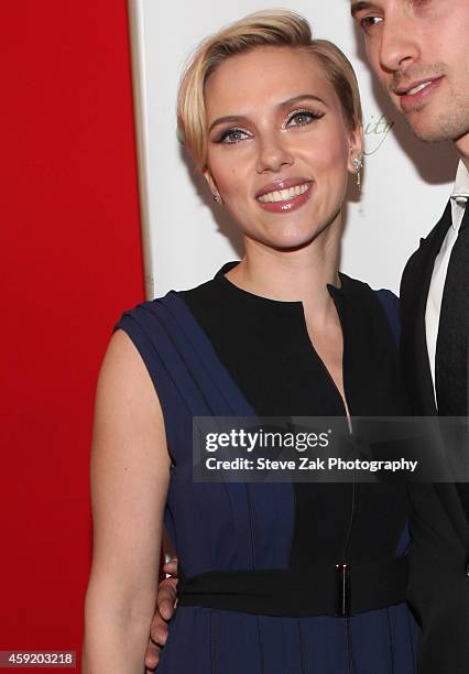 Scarlett Johansson attends 2nd Annual Champions Of Rockaway Hurricane Sandy Benefit at Hudson Terrace on November 18, 2014 in New York City.