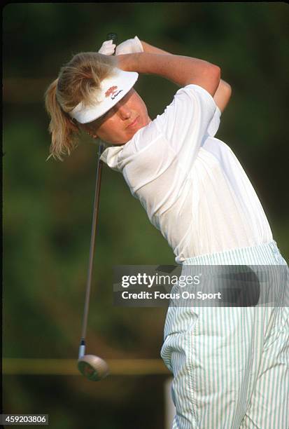 Women's golfer Laura Baugh in action during tournament play circa 1977.