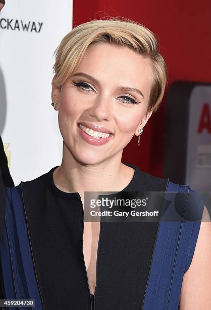Scarlett Johansson attends the 2nd Annual Champions Of Rockaway Hurricane Sandy Benefit at Hudson Terrace on November 18, 2014 in New York City.