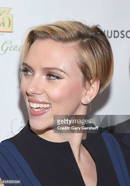 Scarlett Johansson attends the 2nd Annual Champions Of Rockaway Hurricane Sandy Benefit at Hudson Terrace on November 18, 2014 in New York City.