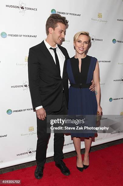 Hunter Johansson and Scarlett Johansson attend 2nd Annual Champions Of Rockaway Hurricane Sandy Benefit at Hudson Terrace on November 18, 2014 in New...