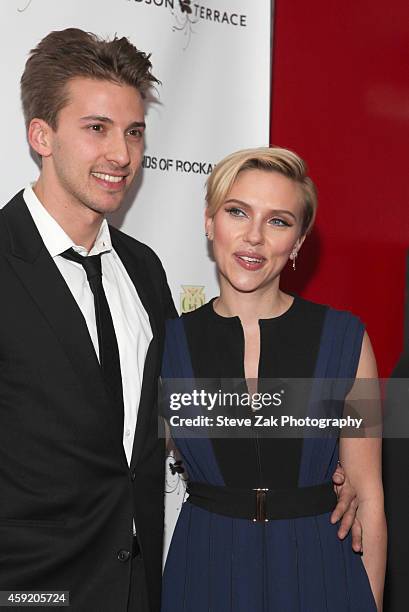 Hunter Johansson and Scarlett Johansson attend 2nd Annual Champions Of Rockaway Hurricane Sandy Benefit at Hudson Terrace on November 18, 2014 in New...