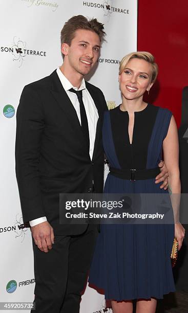 Hunter Johansson and Scarlett Johansson attend 2nd Annual Champions Of Rockaway Hurricane Sandy Benefit at Hudson Terrace on November 18, 2014 in New...