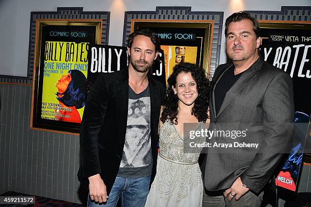 James Wirt, Jennifer DeLia and Burton Machen attend the BILLY BATES LA Premiere Directed By Jennifer DeLia, Starring James Wirt And Savannah Welchl,...