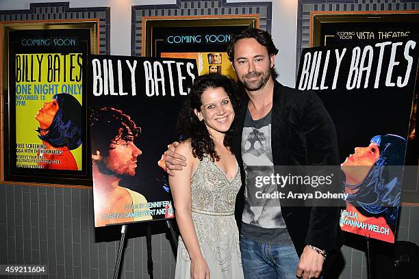 Jennifer DeLia and James Wirt attend the BILLY BATES LA Premiere Directed By Jennifer DeLia, Starring James Wirt And Savannah Welchl, Produced By...