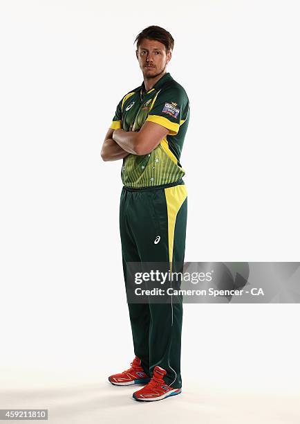 James Pattinson of Australia poses during an Australian One Day International Portrait Session on August 11, 2014 in Sydney, Australia.