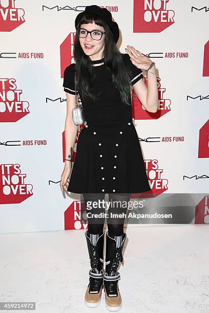Musician Grimes attends the premiere of 'It's Not Over' presented by MAC Cosmetics and MAC AIDS Fund at Quixote Studios on November 18, 2014 in Los...