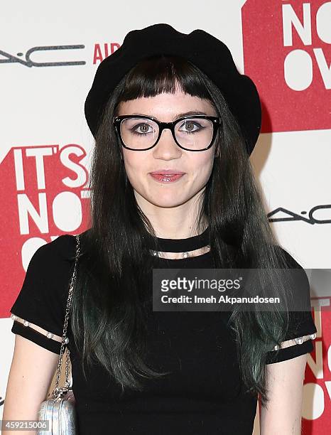 Musician Grimes attends the premiere of 'It's Not Over' presented by MAC Cosmetics and MAC AIDS Fund at Quixote Studios on November 18, 2014 in Los...