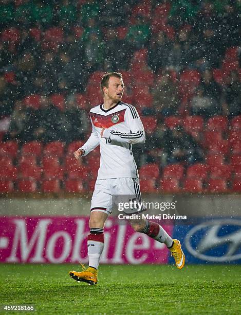 Maximilian Arnold of Germany in action during the international friendly match between U21 Czech Republic and U21 Germany on November 18, 2014 in...