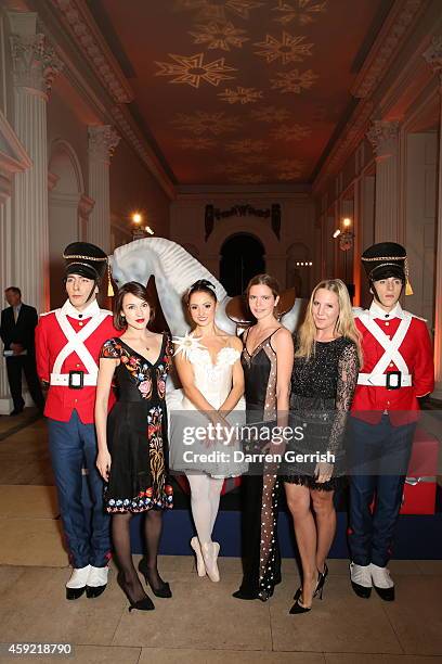 Ella Catliff, Katie Redman and Alice Naylor-Leyland attends the Sybarite dinner at The Orangery on November 18, 2014 in London, England.