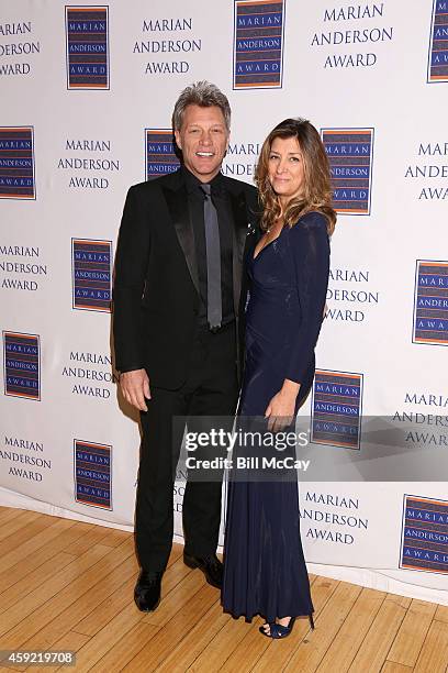 Jon Bon Jovi and his wife Dorothea Bon Jovi attend the 2014 Marian Anderson Awards Gala Honoring Jon Bon Jovi at the Kimmel Center for the Performing...