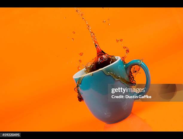 a cup of coffee - coffee splash stock-fotos und bilder