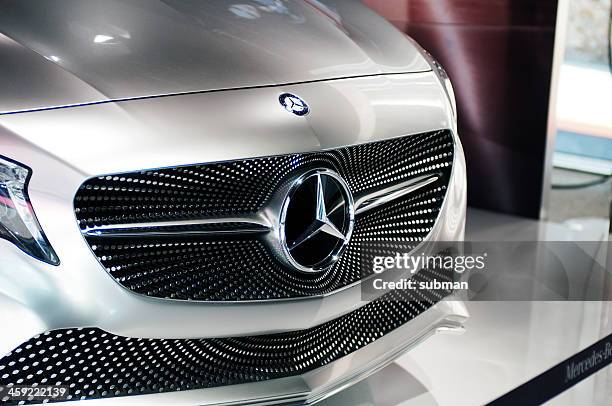 mercedes concept a-class front view - radiator grille stock pictures, royalty-free photos & images