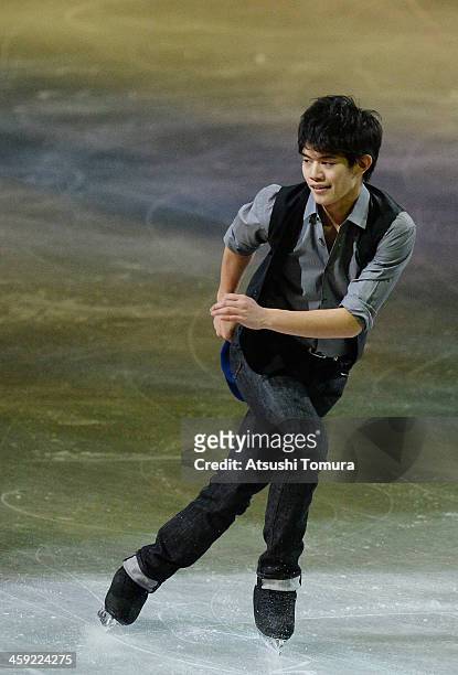 Takahiko Kozuka of Japan performs his routine in the Gala exhibition during All Japan Figure Skating Championships at Saitama Super Arena on December...