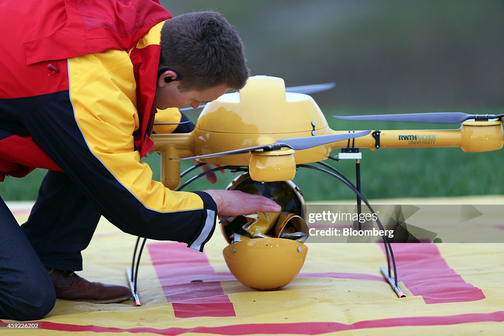 Deutsche Post AG's DHL Parcelcopter Drone Makes Test Flight