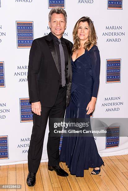 Honoree singer Jon Bon Jovi and wife Dorothea Hurley attend the 2014 Marian Anderson Award Gala at Kimmel Center for the Performing Arts on November...